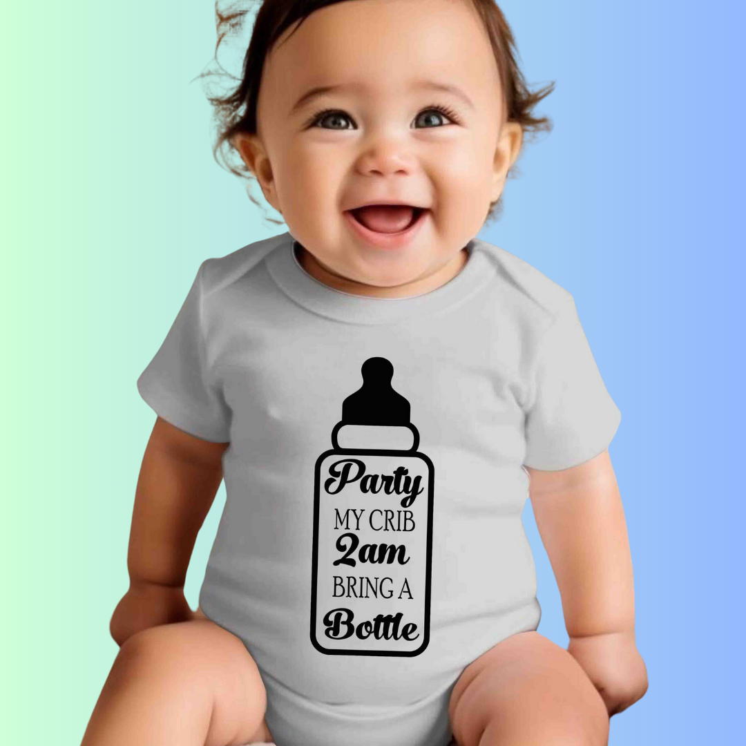 PARTY AT MY CRIB BABY ROMPER - Infant Tees